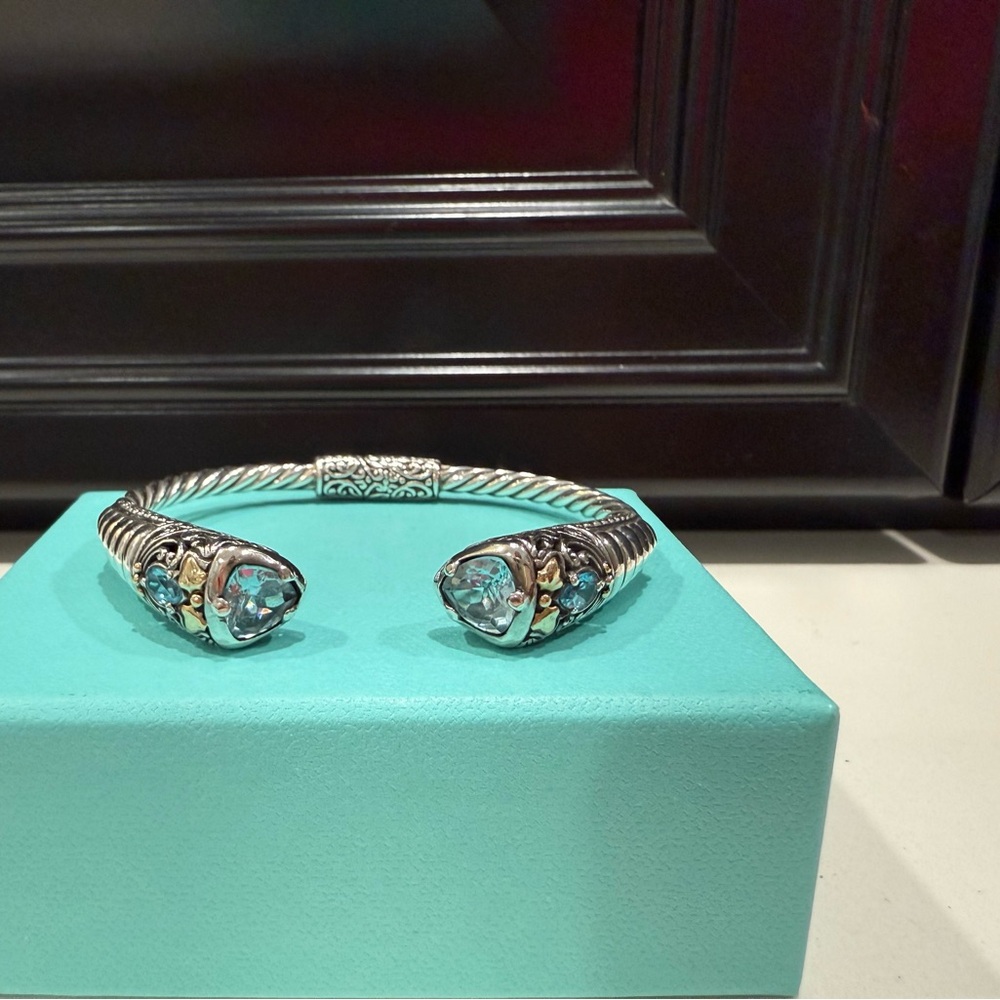 Elegant Sterling Silver and Blue Topaz Bracelet